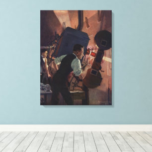 Movie Theatre Projectionist, Vintage Business Canvas Print