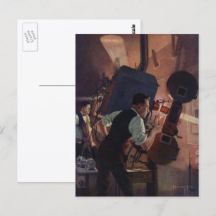 Movie Theatre Projectionist, Vintage Business Postcard