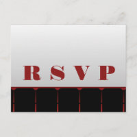 Movie Theatre RSVP Postcard, Red