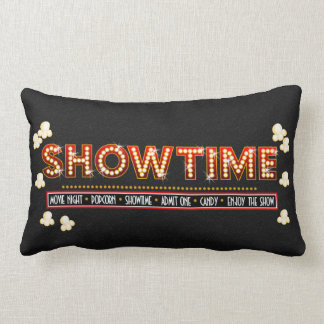 Movie Theatre Showtime Pillow- red and gold Lumbar Pillow