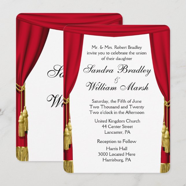 Movie  / Theatre Theme Wedding Invitation (Front/Back)