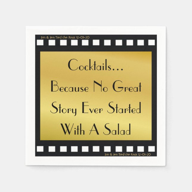 Movie Theme Cocktail Party Napkins (Front)