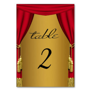 Movie Theme Curtains Gold Table Number