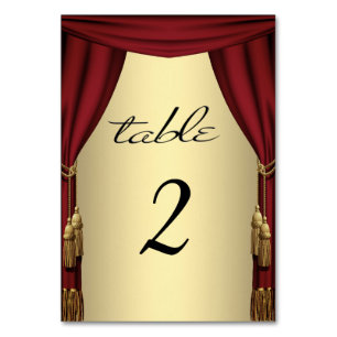Movie Theme Gold Table Numbers