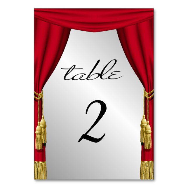 Movie Theme Table Number (Front)