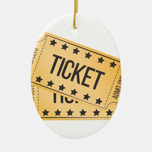 Movie Ticket Ceramic Ornament (Front)