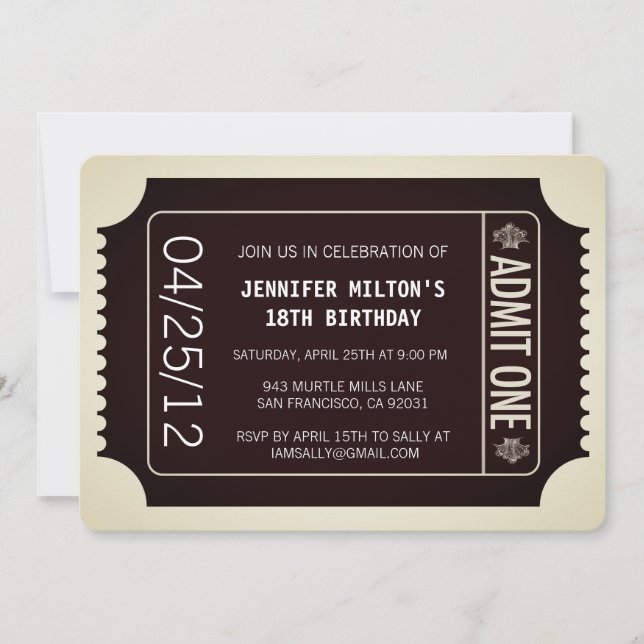 Movie Ticket Invitation (Front)