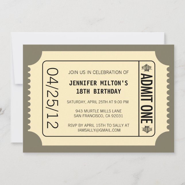 Movie Ticket Invitation (Front)