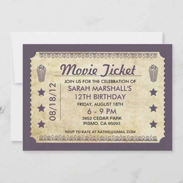 Movie Ticket Invitation (Front)