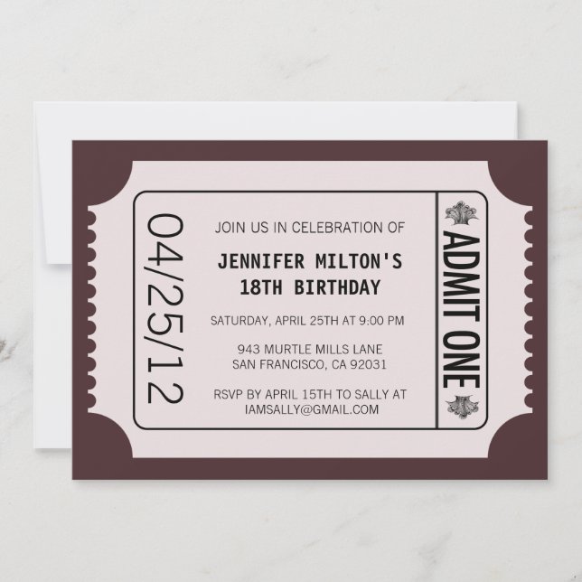 Movie Ticket Invitation (Front)