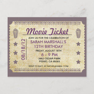Movie Ticket Theme Postcard