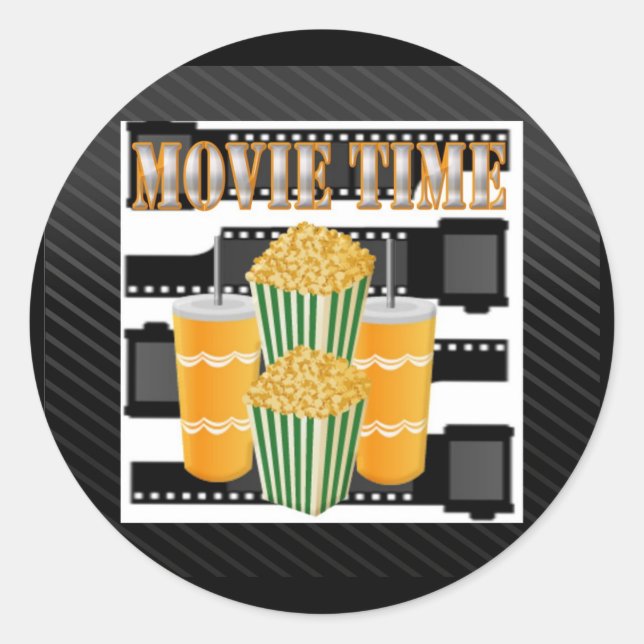 Movie Time Classic Round Sticker (Front)