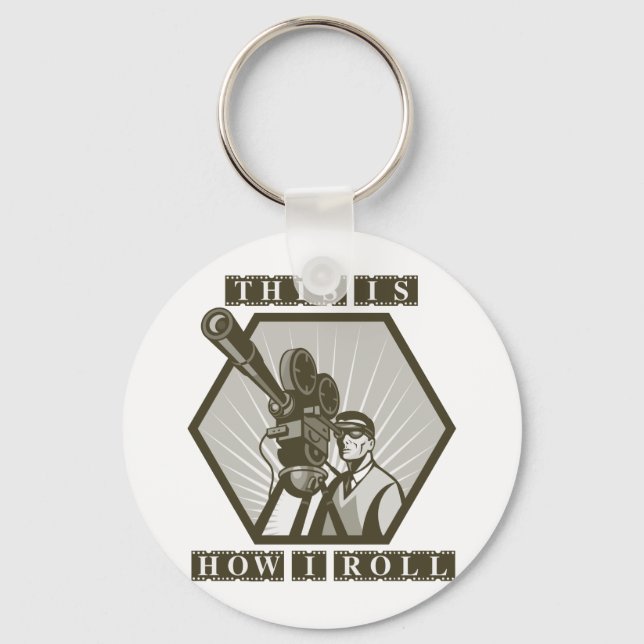 movie tv film camera director keychain (Front)