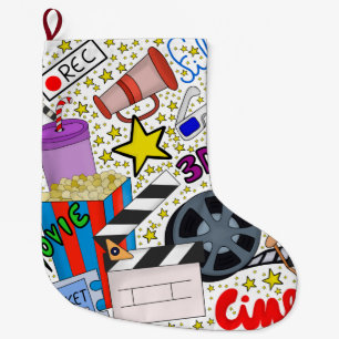Movie Universe for Cinephiles The Art of Cinema Large Christmas Stocking