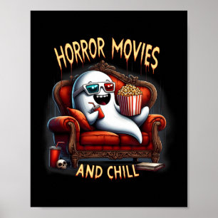 Movies And Chill Spooky Halloween Ghost Movie Love Poster