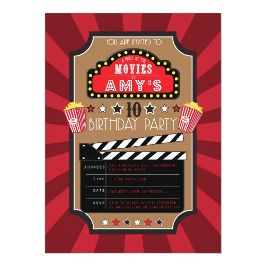 Movies Hollywood Party Invitations