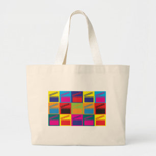 Movies Pop Art Large Tote Bag