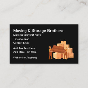 Moving And Storage Services Modern Business Cards