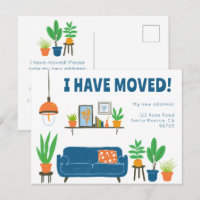 Moving Announcement Address Cute Living Room Sofa 