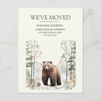 Moving Announcement Bear Mountains Snow  Postcard