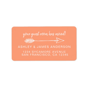 Moving Announcement Cantaloupe Orange New Address Label