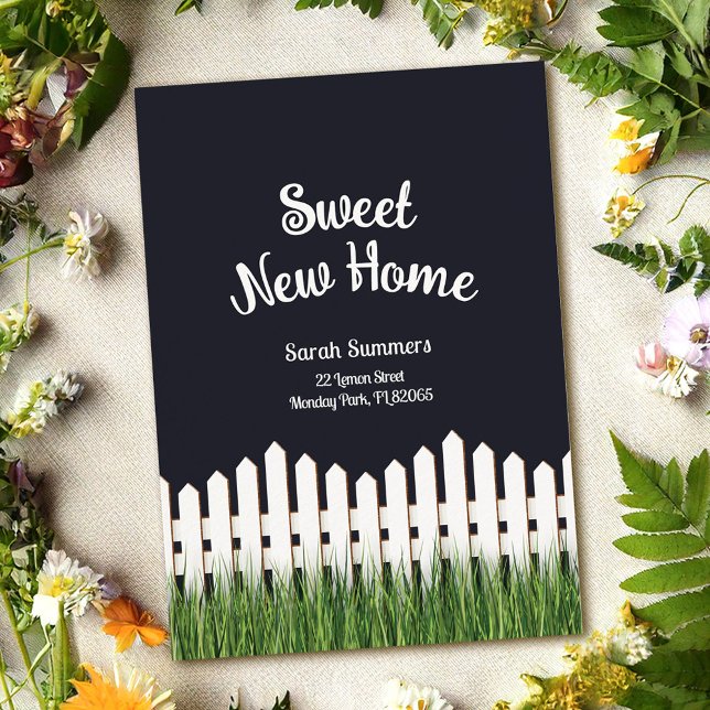 Moving Announcement card with white picket fence (Creator Uploaded)