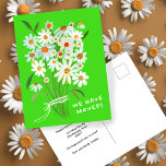 MOVING ANNOUNCEMENT Cute Daisy Bouquet Handpainted Postcard<br><div class="desc">Send a message about your move to friends and family members with this lovely floral art. Customize this handpainted daisy card with your own text on the front or back! Customize by clicking "personalize" to change the text or "edit design" to change fonts, colours and more! Let me know if...</div>