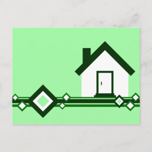 moving announcement : diamond striped home postcard