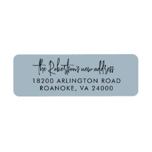 Moving Announcement Dusty Blue Return Address