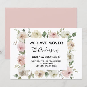 Moving Announcement Dusty Pink Floral