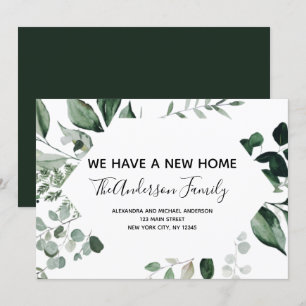 Moving Announcement Eucalyptus Greenery