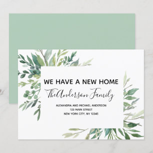 Moving Announcement Eucalyptus Greenery