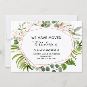 Moving Announcement Eucalyptus Greenery Geometric