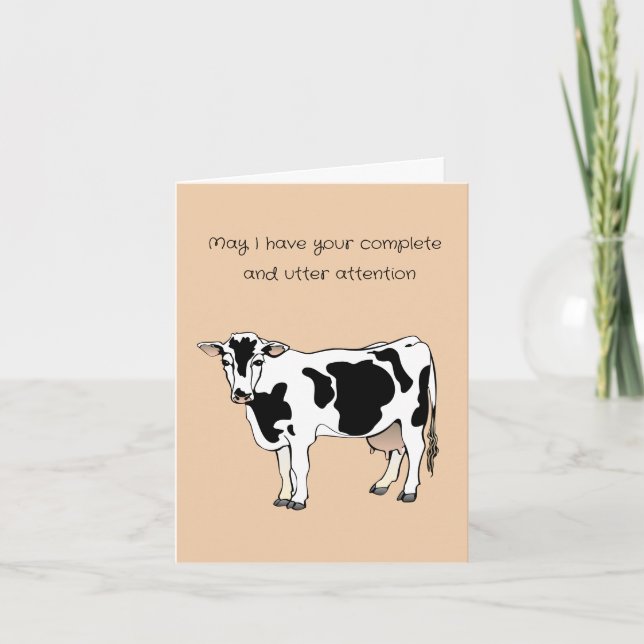 Moving Announcement Funny Cow Card (Front)