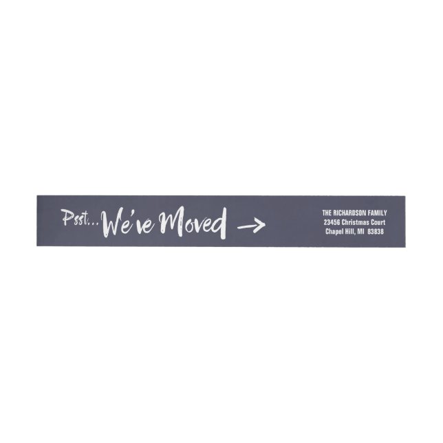 Moving Announcement Holiday Return Address Navy Wrap Around Label (Individual)