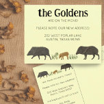 MOVING ANNOUNCEMENT Javelina Family Southwest Postcard<br><div class="desc">Send a message about your move to friends and family members with these cute javelinas.  You can customize it with your own fonts,  colours and add your text too. Check my shop for lots more matching items and other designs!</div>