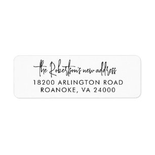 Moving Announcement Modern Script Return Address