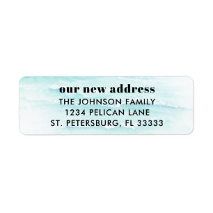 Moving Announcement Ocean Waves Return Address