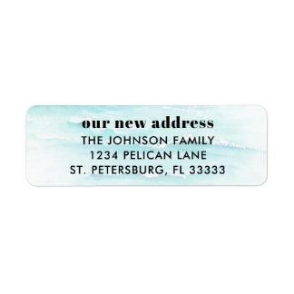 Moving Announcement Ocean Waves Return Address