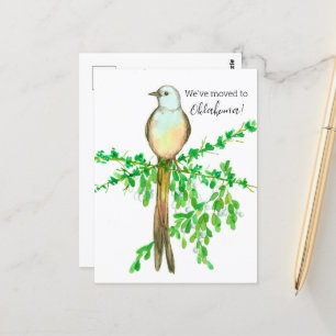 Moving Announcement Oklahoma Flycatcher Bird Postcard