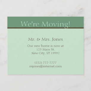 Moving Announcement Postcard
