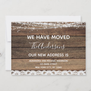 Moving Announcement Rustic Farmhouse Wood