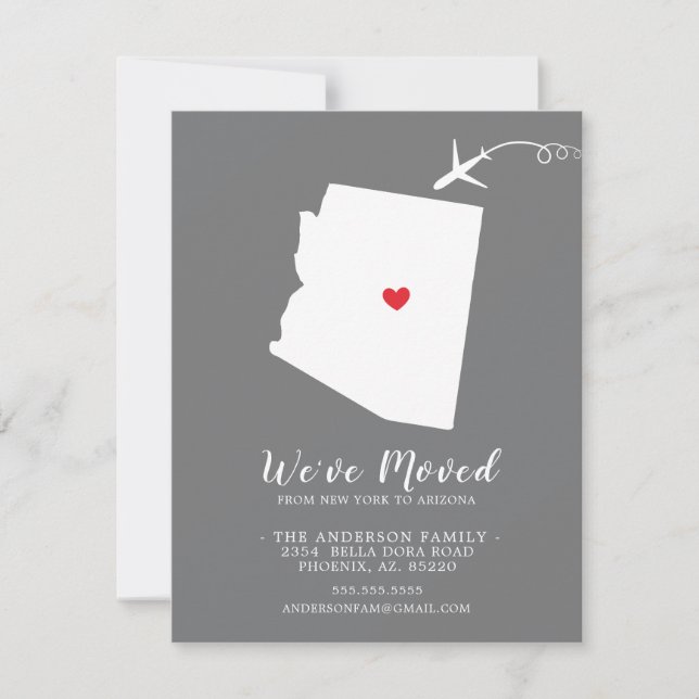 Moving Announcement | State ARIZONA (Front)
