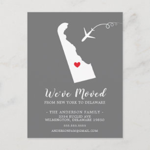 Moving Announcement State DELAWARE Post Card