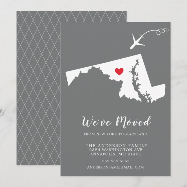 Moving Announcement | State MARYLAND (Front/Back)