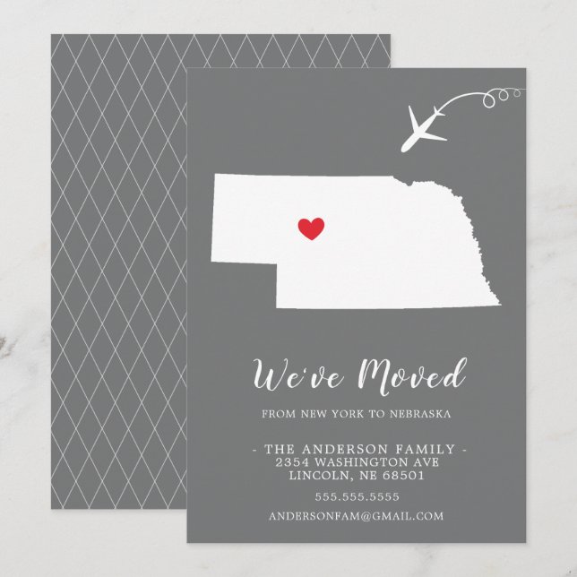 Moving Announcement | State NEBRASKA (Front/Back)