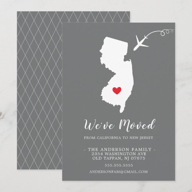 Moving Announcement | State NEW JERSEY (Front/Back)