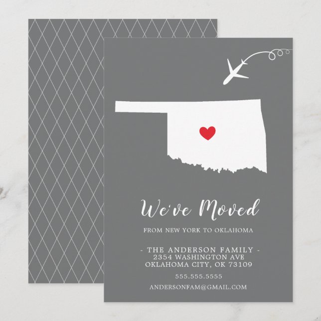 Moving Announcement | State OKLAHOMA (Front/Back)