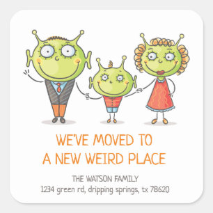 Moving Announcement   Weird Family Sticker