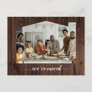 Moving Antique House Announcement Postcard